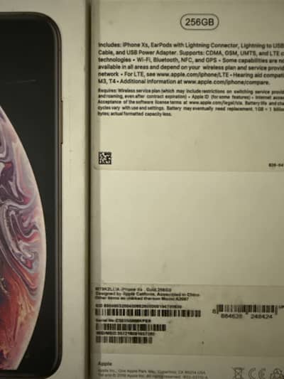 iPhone Xs, Gold, 256 GB , PTA APPROVED scratch less condition
