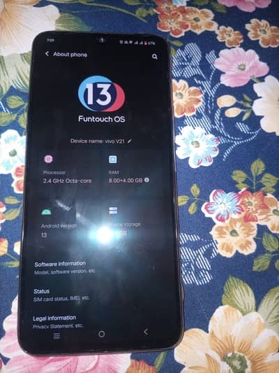 Vivo V21  8/128 official pta and power button not working
