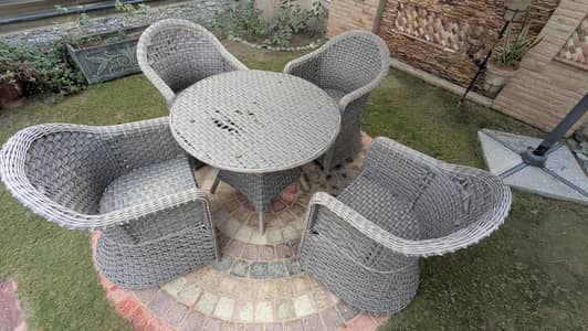 lawn table set / rattan / outdoor table set