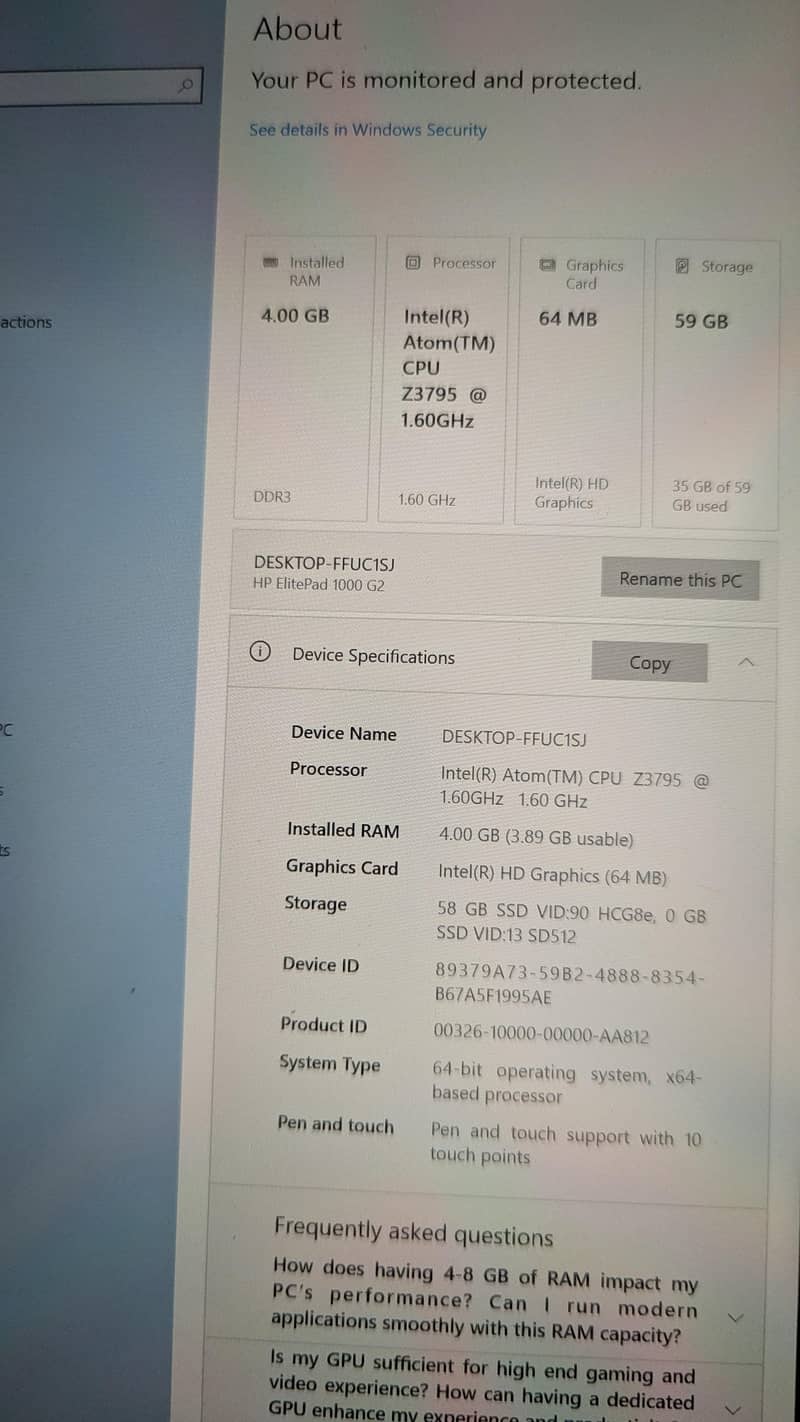 HP elite tab | 4gb 64gb | - Tablets - 1110506130