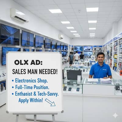 Sales Man required for electronic shop Sadiqabad near bilal hospital