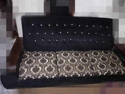 sofa set 5 seaters valvet and wooden