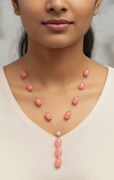 pink opal necklace