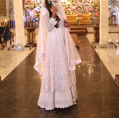 Elegant Indian Maxi Bridal Dress – Light Pink Heavy Work