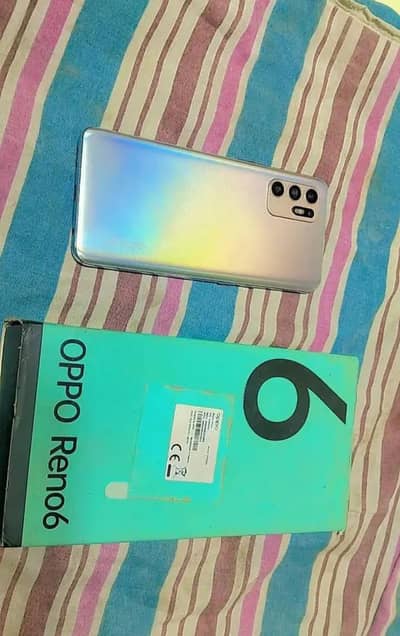 oppo reno 6 8/128 phone and box frunt finger