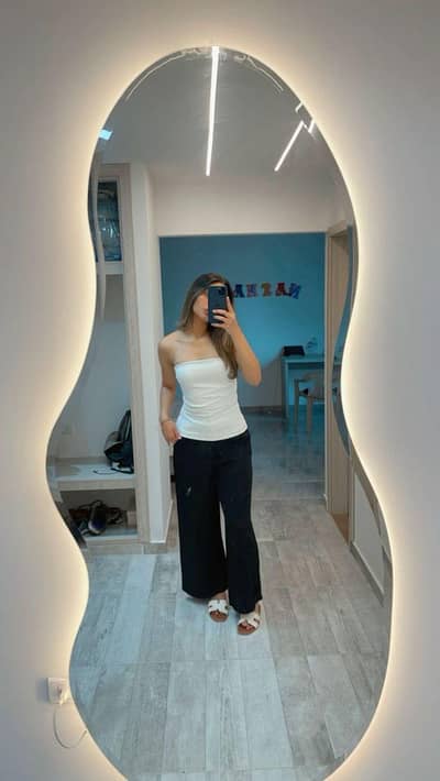 buy looking mirror design with lighting FINGPRINT