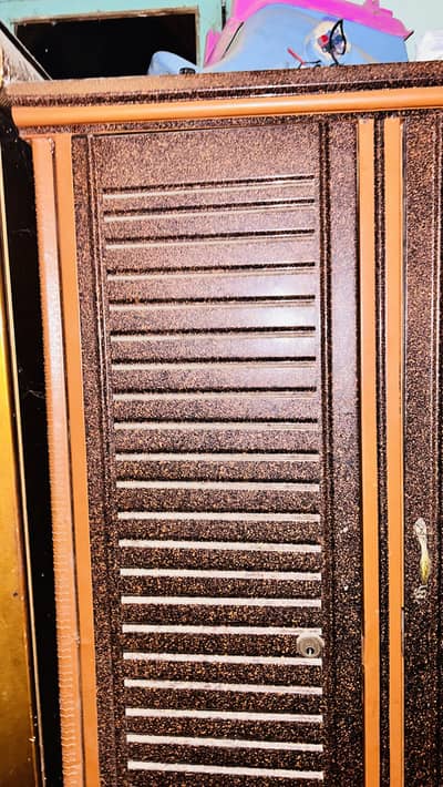 Steel wardrobe with a mirror