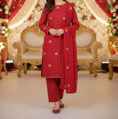 Elegant 3 piece silk suit| Unstitched|Boutique style| Unbranded