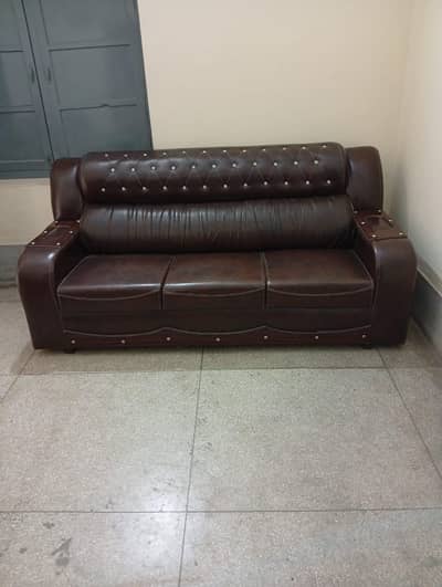 Premium 6 seater Leather sofa set with 3 tables
