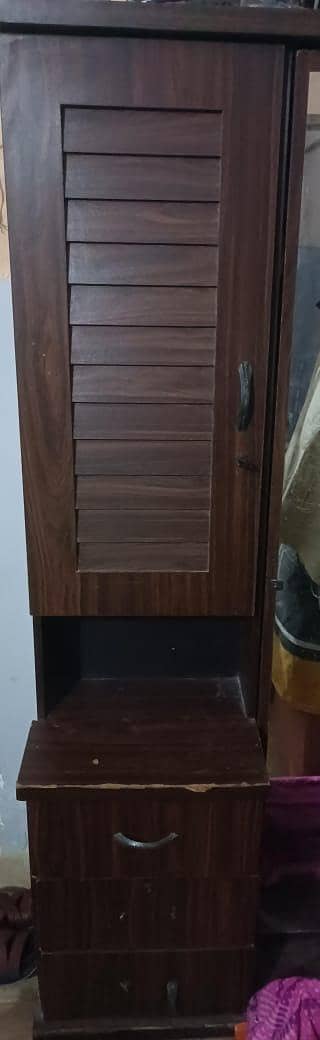 full king size bed or  2 side table or dressing or almary 3 door full