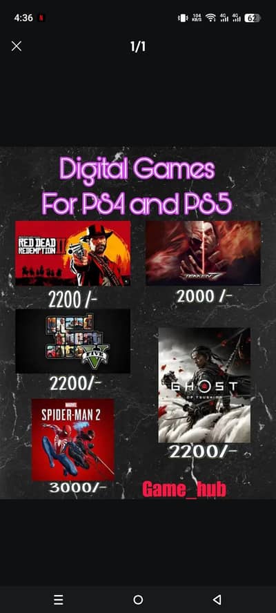 GAMES FOR PS4 AND PS5