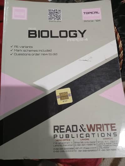 704 Biology IGCSE P-4 Topical Workbook