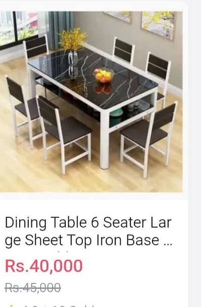 6 chairs dining table set