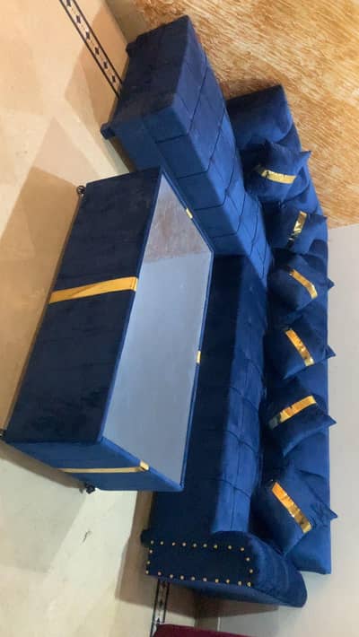 L shaped sofa set with table for sale