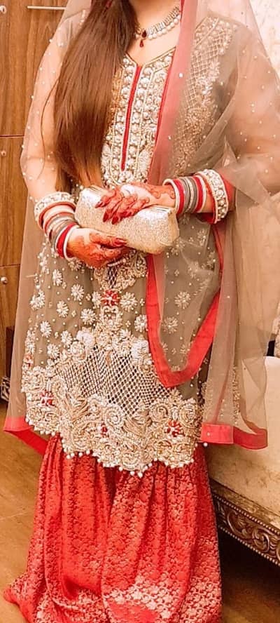 only 1 time used formal full embroided dress