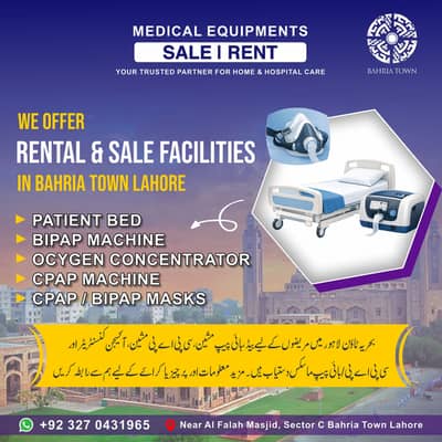 patient bed & oxygen machine for rent