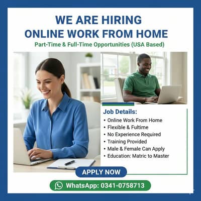 online work home base student and fresher part time full. time