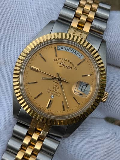 1970's West End Watch Prisident Fluted Bezel Men's Swiss watch