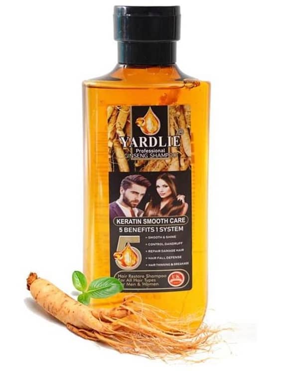 Yardlie Professional Ginseng Shampoo with Keratin Smooth Care – Anti Dandruff, Hair Fall Control & Damage Repair Shampoo for Men & Women (All Hair Types)