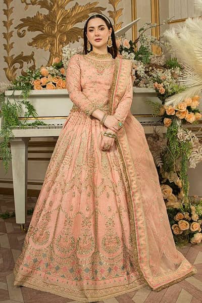 4 piece bridal lehenga choli for walima engagement