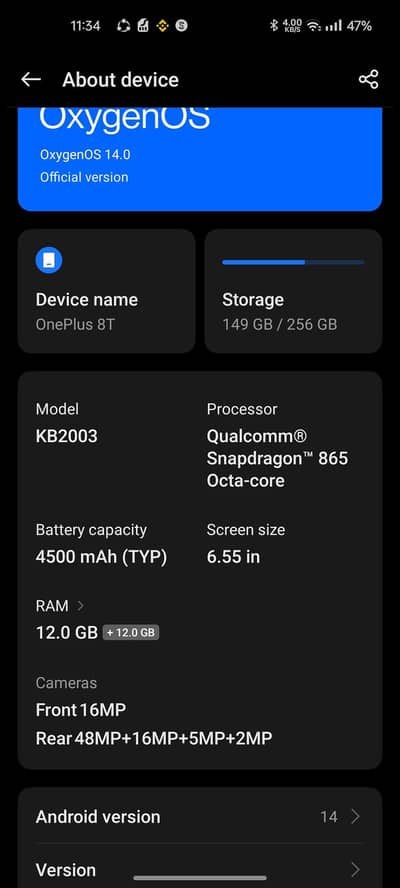 OnePlus 8t 12/256