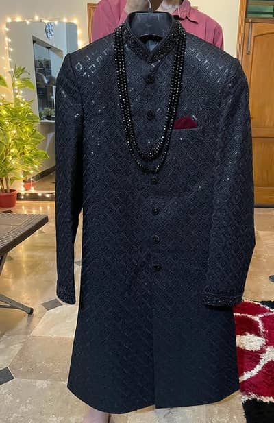 Dulha Dress / Black Goom Sherwani /Branded