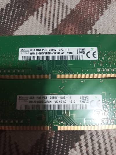 Ddr4 2666mhz same latancy 8+8 16gb pair available for gaming editing p