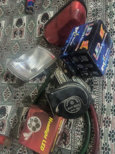 led lights horn safety guard footrest tool box back light