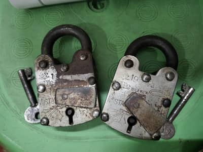 Antique Heavy Iron Locks with Original Keys