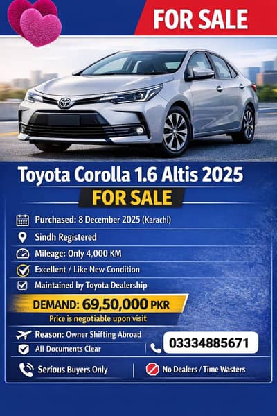 Toyota Corolla Altis 1.6 2025