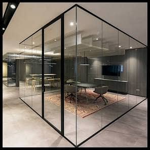 Office Partition with Glass | Aluminum & Glass Work | Gypsum Board