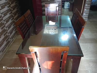 Wooden Dining Table With 6 Chairs