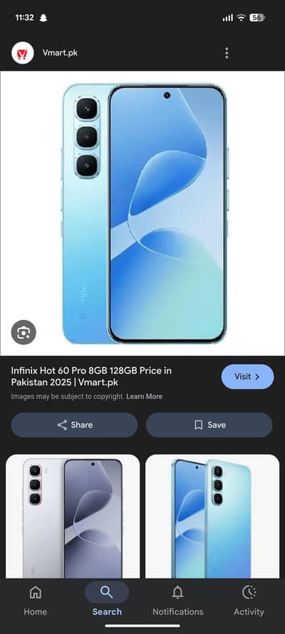 Infinix hot 60 pro 8 128 non active sapphire blue color