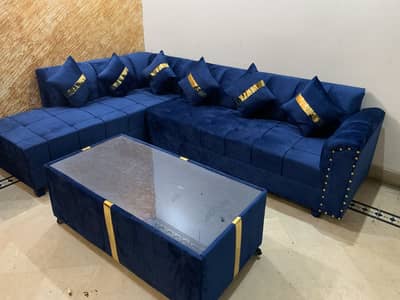 L shaped sofa set & tabel sale in faislabad