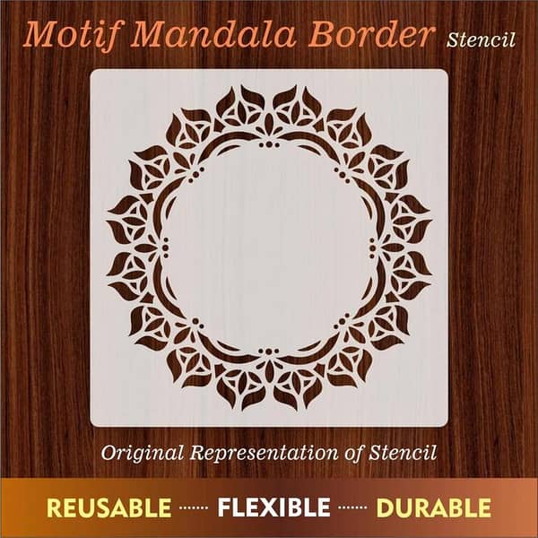 Motif Mandala Round Border Mandala Reusable Stencil For Canvas And Wall Painting. ID#256