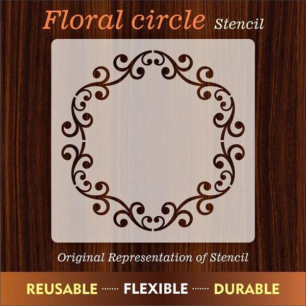 Floral Circule Mandala Round Border Reusable Stencil For Canvas And Wall Painting. ID#257