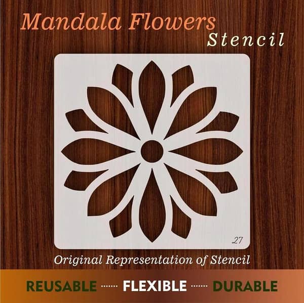 Mandala Flower Reusable Stencil for Canvas and wall painting. ID#27