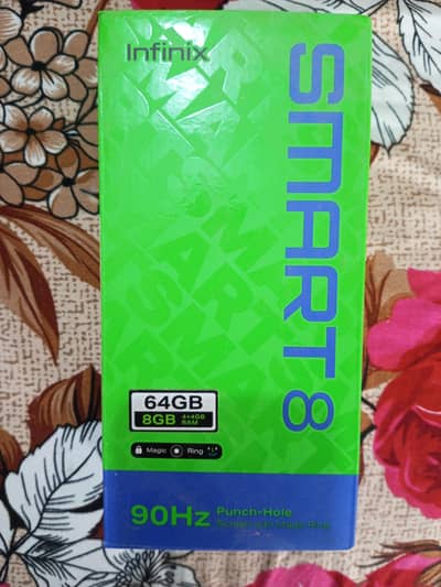 Infinix smart 8 with box and charger