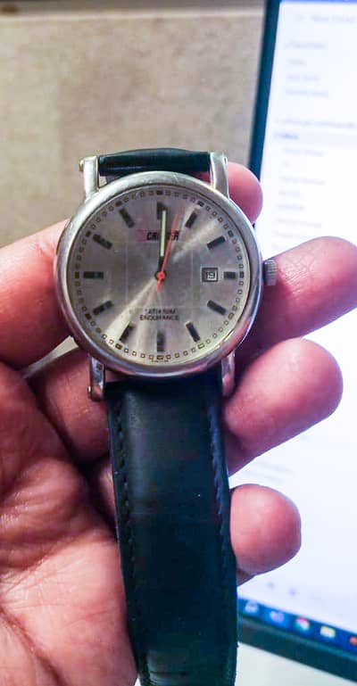 Cruiser watch - Classic Silver Dial Leather Strap Watch