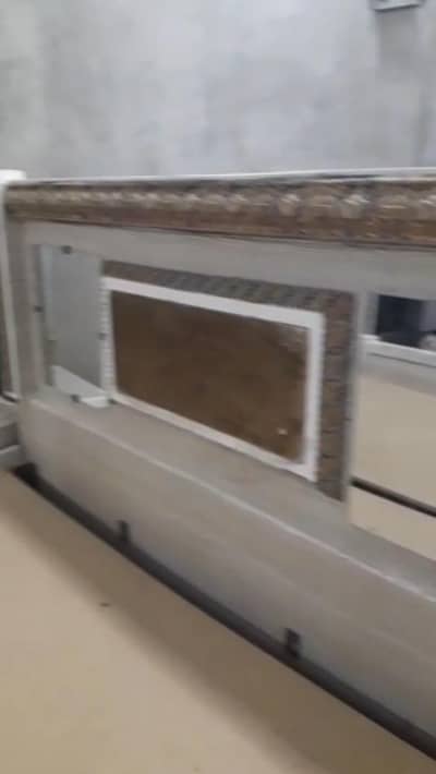 Used wooden bedset with side tables and 3 pieces cupboards