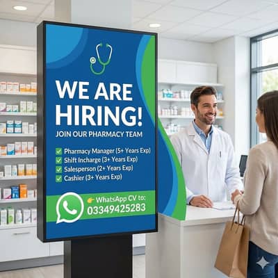 Cahsier/Salesman required at Pharmacy