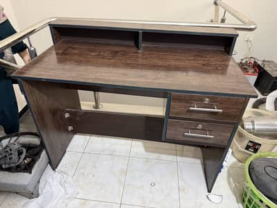 Wooden Study / Computer Table with Drawers – Good Condition (unused)