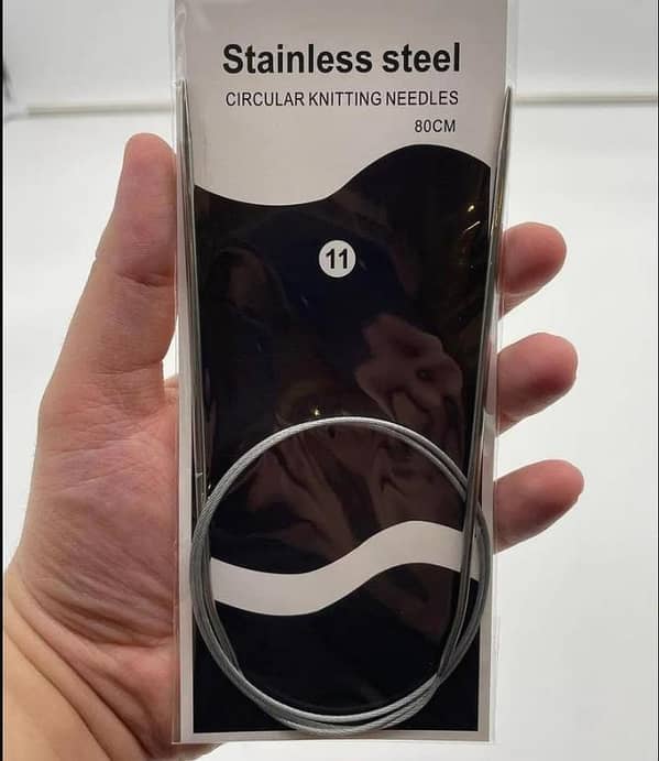 Wool Vista 32-Inch Stainless Steel Circular Knitting Needles Set - Double Pointed Metal Needles for Sweaters, Shawls, and Scarves