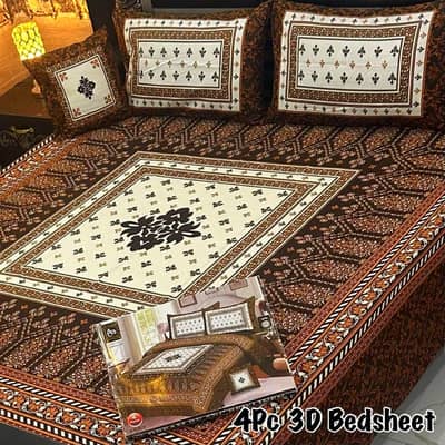 Cotton Sartan 4 PCS Bedsheet