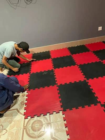 Gym Rubrr Tiles | Hard Foaming Sheet | Youga Mat | Vinyl Floor | Grass