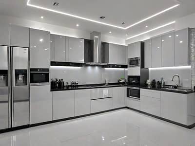 Luxury Kitchen Interior, kitchen cabinets, All types of wood work