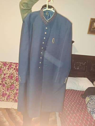 blue sherwani for formal wears size lmedium