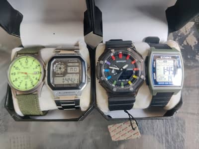 4 Watches Combo – Analog & Digital, Stylish”