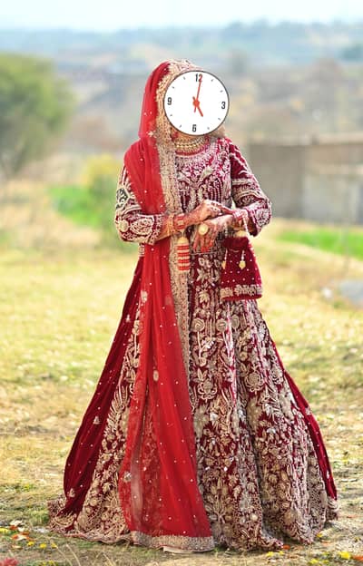 Handcrafted Maroon Bridal Lehenga