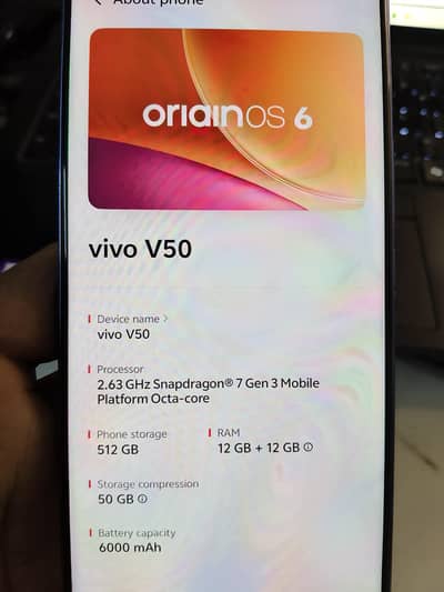vivo v50 12/512 8 months warranty with complete box